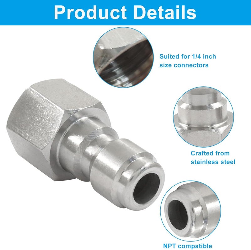 SOVNSG 3 Pcs Pressure Washer Coupler, Quick Connect Plug Female NPT Fitting, Durable Plug for Outdoor Cleaning/Homeowners - Image 4